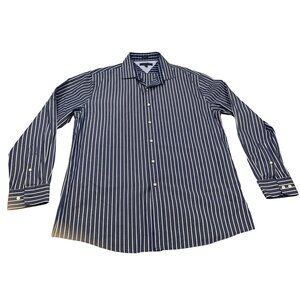 Tommy Hilfiger Slim Fit Men's 17 1/2 34-35 Striped Button Down Dress Shirt